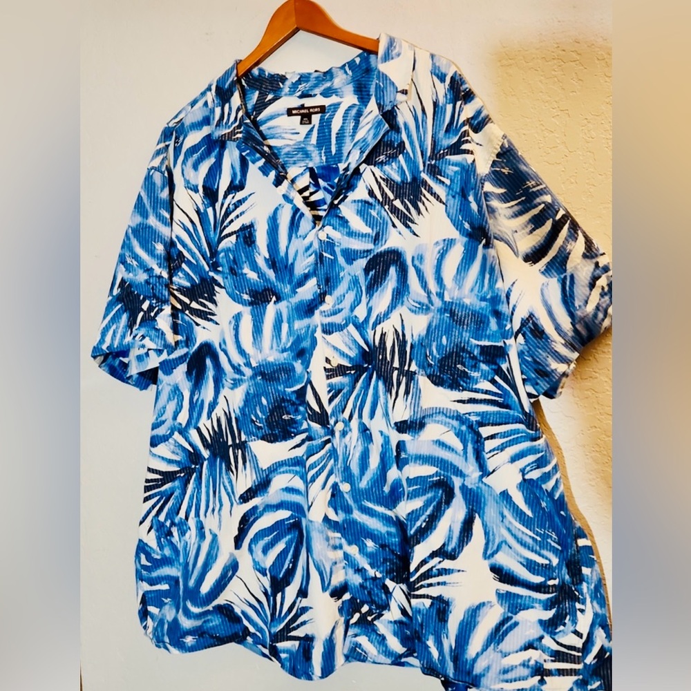 MICHAEL Kors men’s 4XL Button Up Hawaiian short Sleeve Shirt (Big & Tall) EUC - Picture 4 of 12